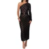 Jluxlabel La Costa One-shoulder Maxi Sweater Dress In Black