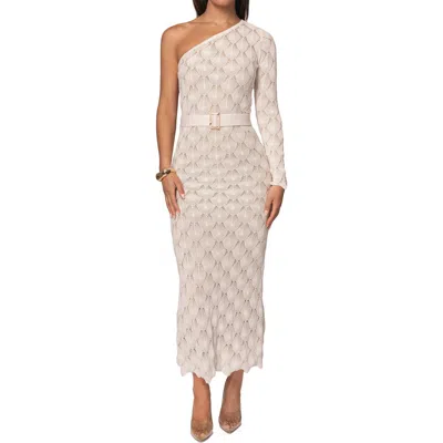Jluxlabel La Costa One-shoulder Maxi Sweater Dress In Stone | ModeSens