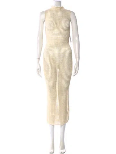 Pre-owned Jluxlabel Lace Pattern Long Dress In Neutral