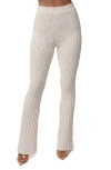 Jluxlabel Lanah Rib Knit Flare Pants In White