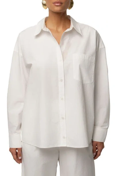 Jluxlabel Leon Oversize Cotton Poplin Button-up Shirt In White