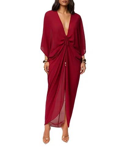 Jluxlabel Longer Days Cover Up Dress In Red