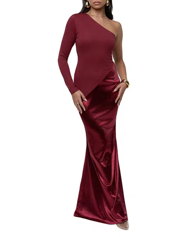 Jluxlabel Look Of Desire Maxi Dress In Burgundy