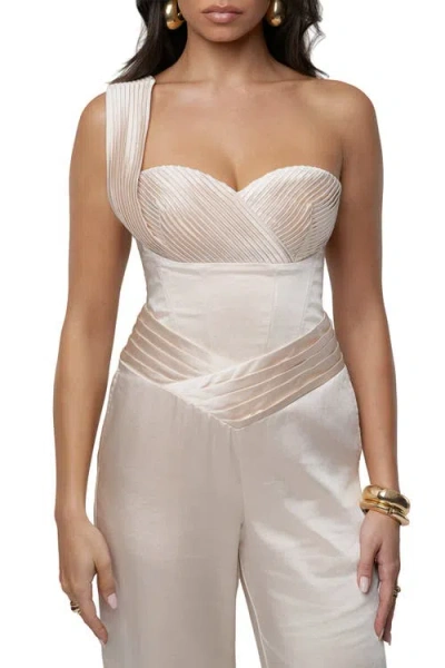 Jluxlabel Love Song Satin Top In Neutral