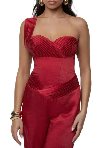 Jluxlabel Love Song Satin Top In Red