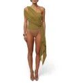 Jluxlabel Lovina Drape Bodysuit In Green