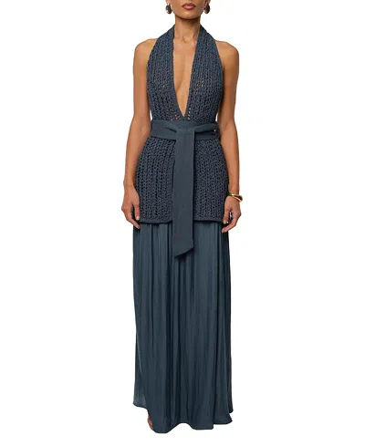 Jluxlabel Low Tide Crochet Top In Blue