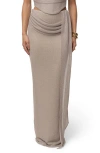 Jluxlabel Luna Draped Maxi Skirt In Gray