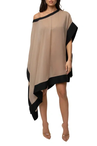 Jluxlabel Lysette Contrast Top In Neutral