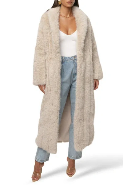 Jluxlabel Manhattan Faux Fur Coat In Neutral