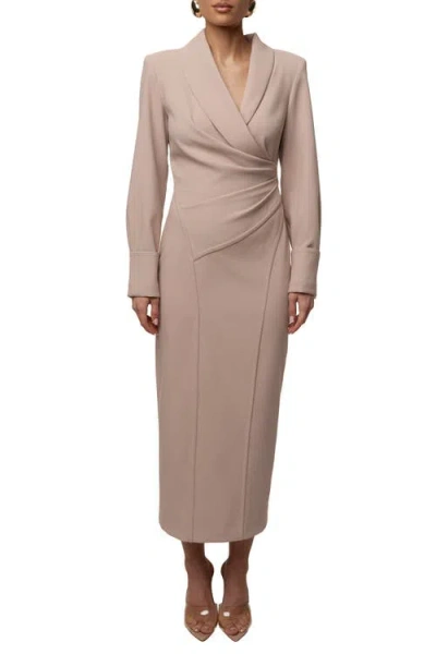 Jluxlabel Manifest Blazer Midi Dress In Gold