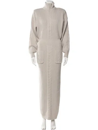 Pre-owned Jluxlabel Mock Neck Long Dress In Neutral