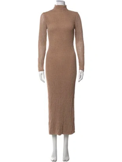 Pre-owned Jluxlabel Mock Neck Long Dress In Neutrals