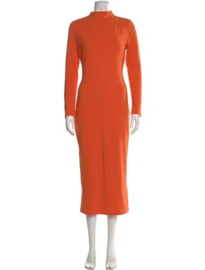 Pre-owned Jluxlabel Mock Neck Long Dress In Orange