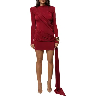 Jluxlabel Moments Draped Mini Dress In Burgundy