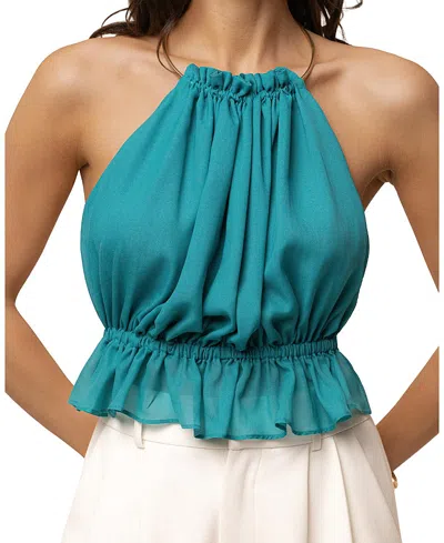 Jluxlabel Moonlit Coast Halter Top In Aqua