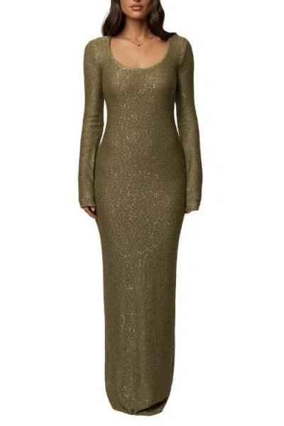 Jluxlabel Muse Sequin Maxi Dress In Green