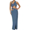 Jluxlabel New Age Crop Top & Maxi Skirt Set In Blue