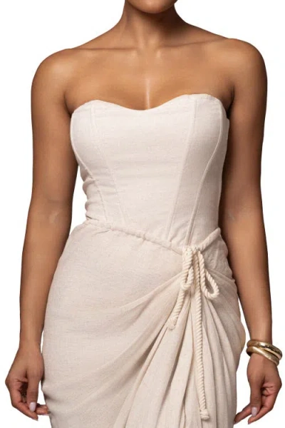 Jluxlabel New Obsession Draped Top In Neutral