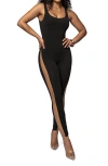 Jluxlabel Night Fall Tank Jumpsuit In Black