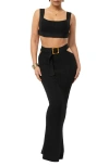 Jluxlabel Nikole Crop Top & Skirt In Black