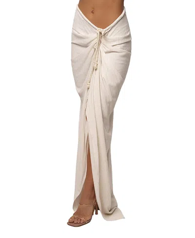 Jluxlabel Noelia Linen Slit Skirt In Pink