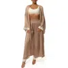 Jluxlabel Nola Satin Maxi Duster In Brown