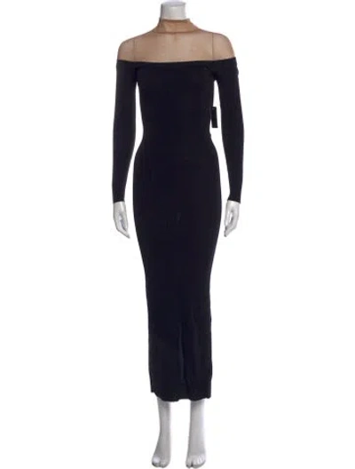Pre-owned Jluxlabel Off-the-shoulder Long Dress In Black