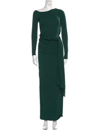 Pre-owned Jluxlabel Off-the-shoulder Long Dress In Green