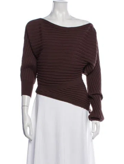 Pre-owned Jluxlabel Off-the-shoulder Sweater In Brown