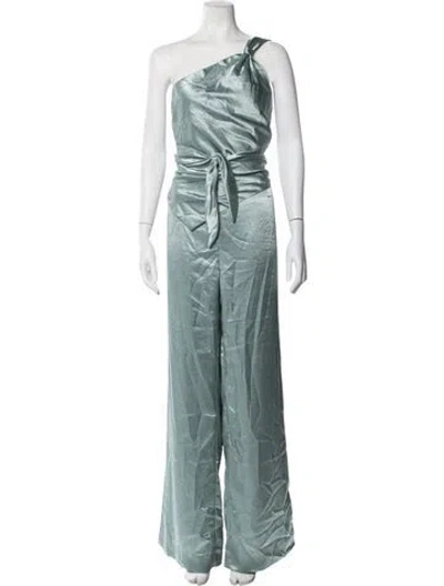 Pre-owned Jluxlabel One-shoulder Jumpsuit In Green