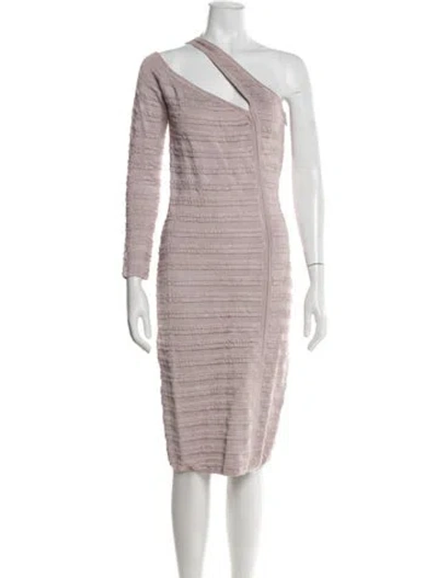Pre-owned Jluxlabel One-shoulder Knee-length Dress In Pink