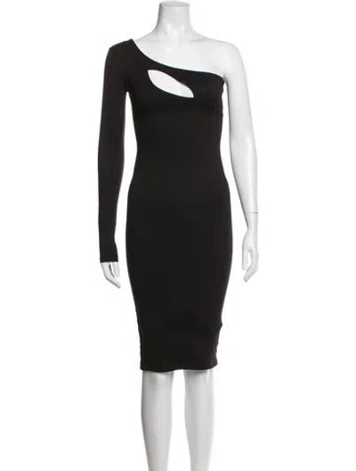 Pre-owned Jluxlabel One-shoulder Knee-length Dress W/ Tags In Black