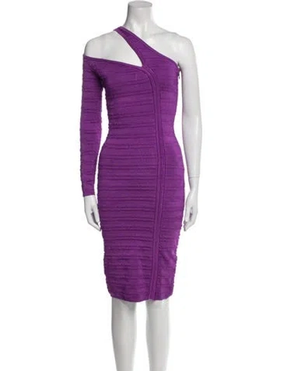 Pre-owned Jluxlabel One-shoulder Knee-length Dress W/ Tags In Purple