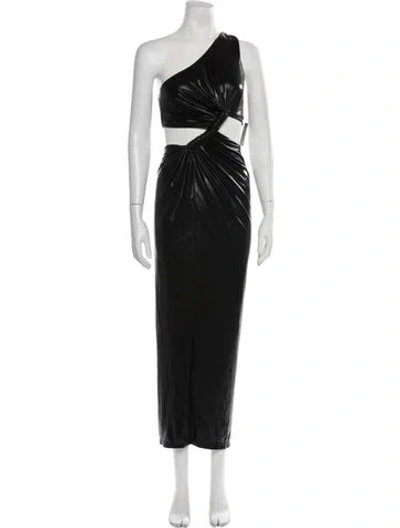 Pre-owned Jluxlabel One-shoulder Long Dress In Black