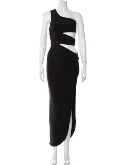 Pre-owned Jluxlabel One-shoulder Long Dress In Black