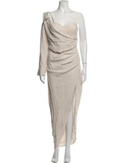Pre-owned Jluxlabel One-shoulder Long Dress In Neutrals