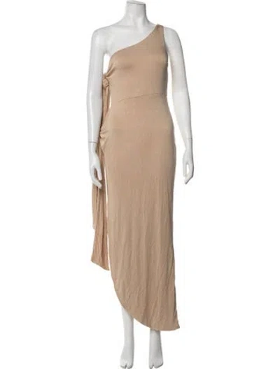 Pre-owned Jluxlabel One-shoulder Long Dress W/ Tags In Neutrals