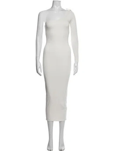 Pre-owned Jluxlabel One-shoulder Long Dress In White