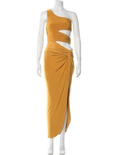 Pre-owned Jluxlabel One-shoulder Long Dress In Yellow