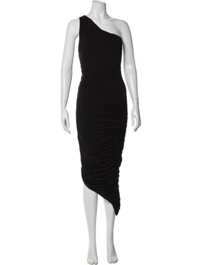 Pre-owned Jluxlabel One-shoulder Midi Length Dress In Black