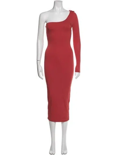 Pre-owned Jluxlabel One-shoulder Midi Length Dress W/ Tags In Red