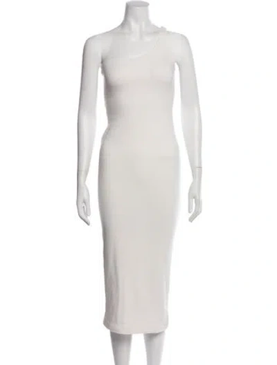 Pre-owned Jluxlabel One-shoulder Midi Length Dress In White