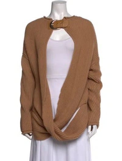 Pre-owned Jluxlabel Open Front Sweater In Brown/neutrals