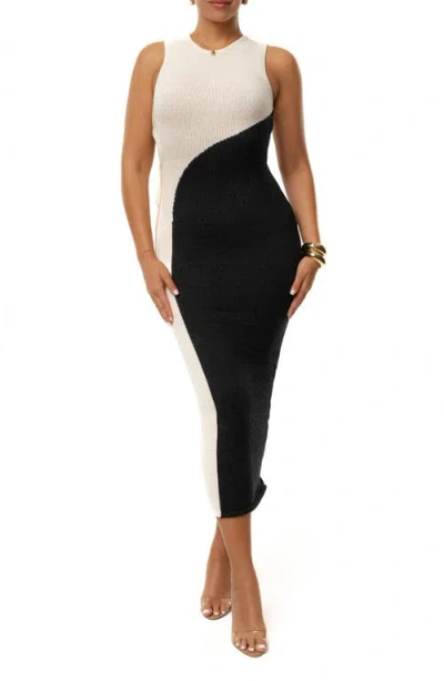 Jluxlabel Opposites Attract Sleeveless Sweater Dress In Black