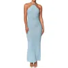 Jluxlabel Overseas Halter Maxi Dress In Blue