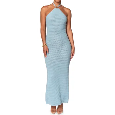 Jluxlabel Overseas Halter Maxi Dress In Blue