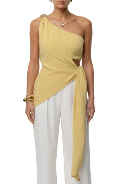 Jluxlabel Palmera One-shoulder Top In Yellow