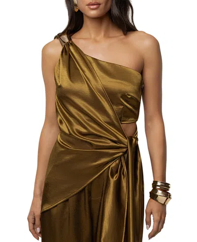 Jluxlabel Palmera Satin Top In Green