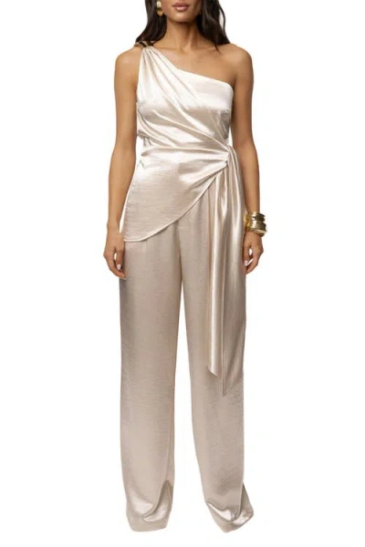 Jluxlabel Palmera Satin Top In Silver